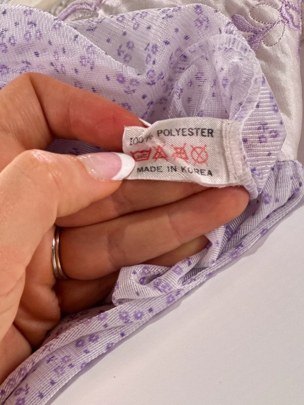 Cancan Vintage Coquette Purple Floral Sheer Embroidered Slip Small
